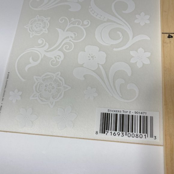 6 Sheets White Floral Stickers Card Making Flowers - Picture 2 of 7